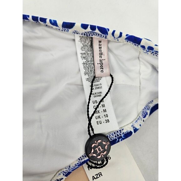 New Nanette Lepore Enchantress Bikini Top Womens M Azure Blue - Picture 5 of 6